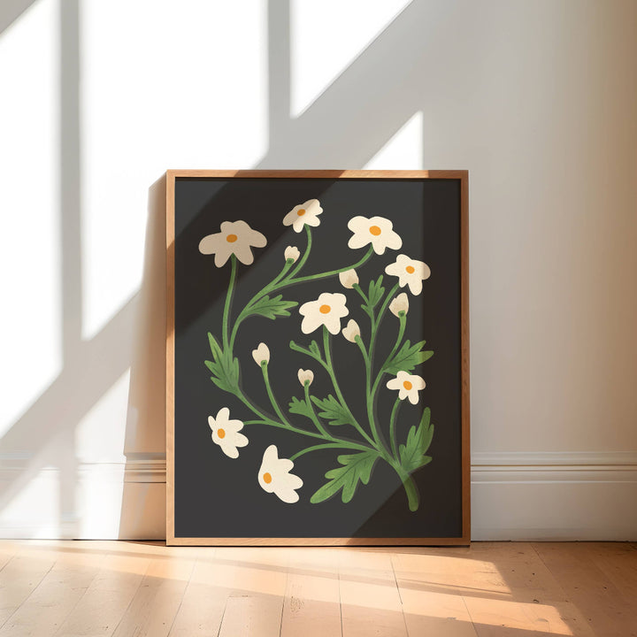 White Wildflowers Art Print