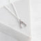 a silver wishbone pendant, with a delicate chain.