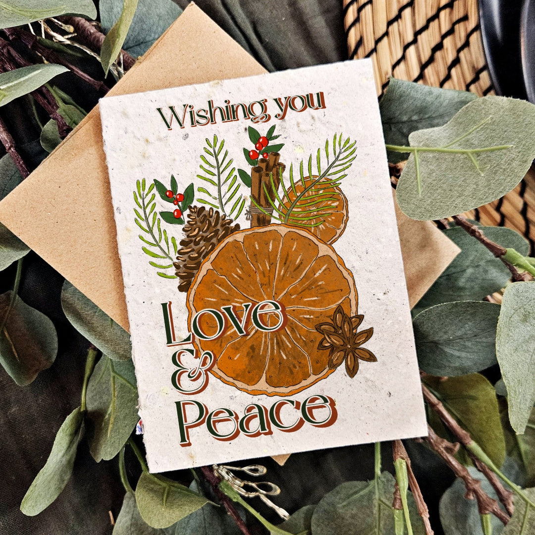 Wishing you Love & Peace Plantable Holiday Card