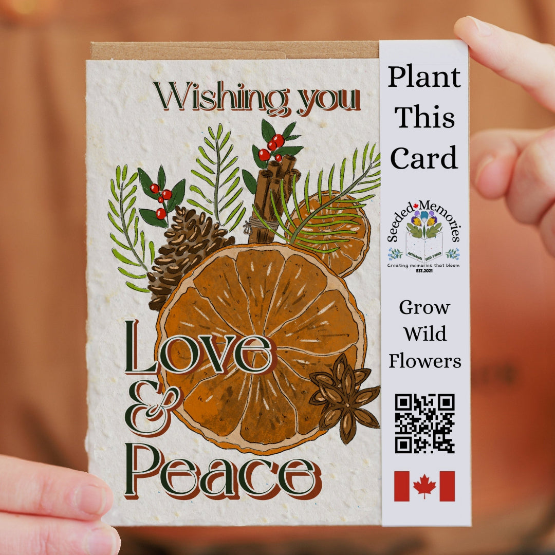 Wishing you Love & Peace Plantable Holiday Card