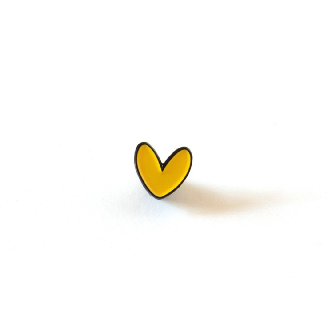 Yellow Heart Enamel Pin