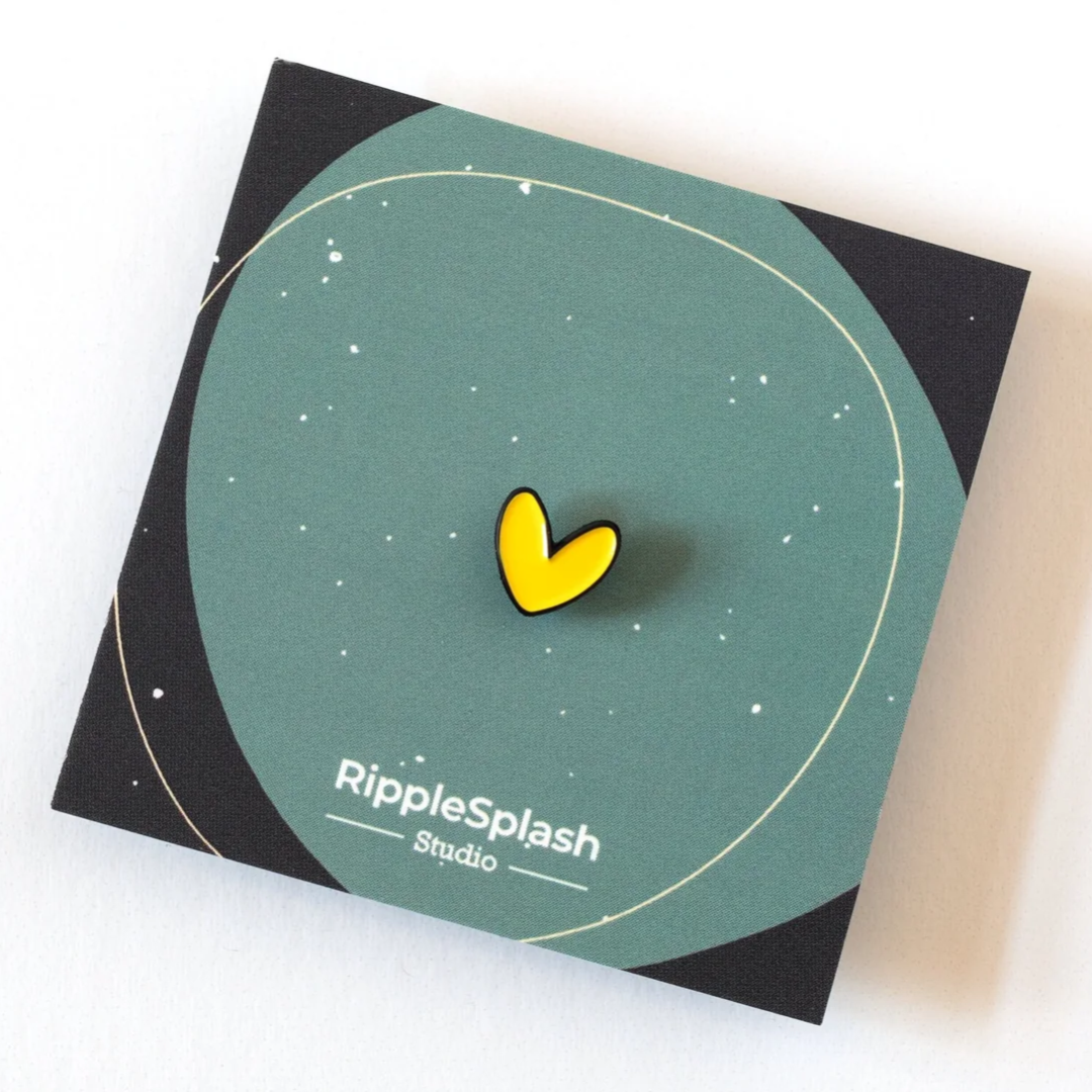 Yellow Heart Enamel Pin