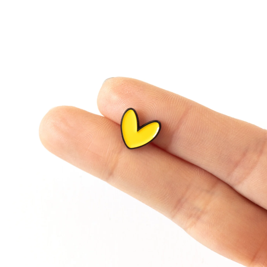 Yellow Heart Enamel Pin