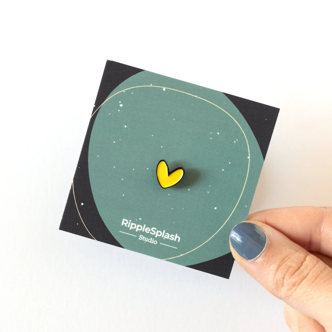 Yellow Heart Enamel Pin