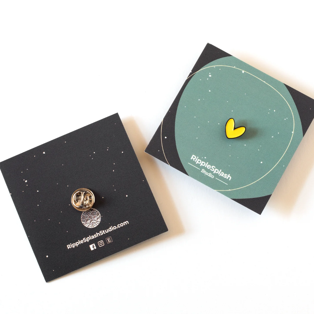 Yellow Heart Enamel Pin