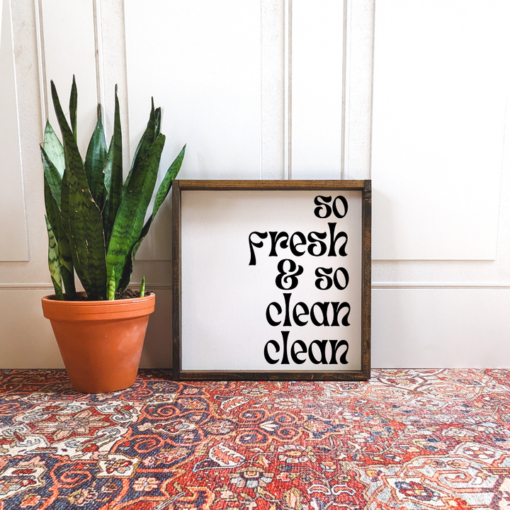 A framed square print with the text 