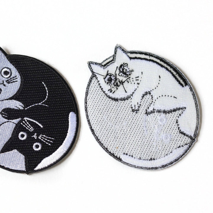 Yin-Yang Feline Harmony Embroidered Patch