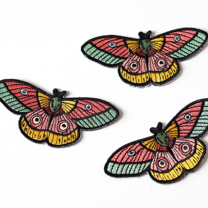 Vibrant Moth Embroidered Patch