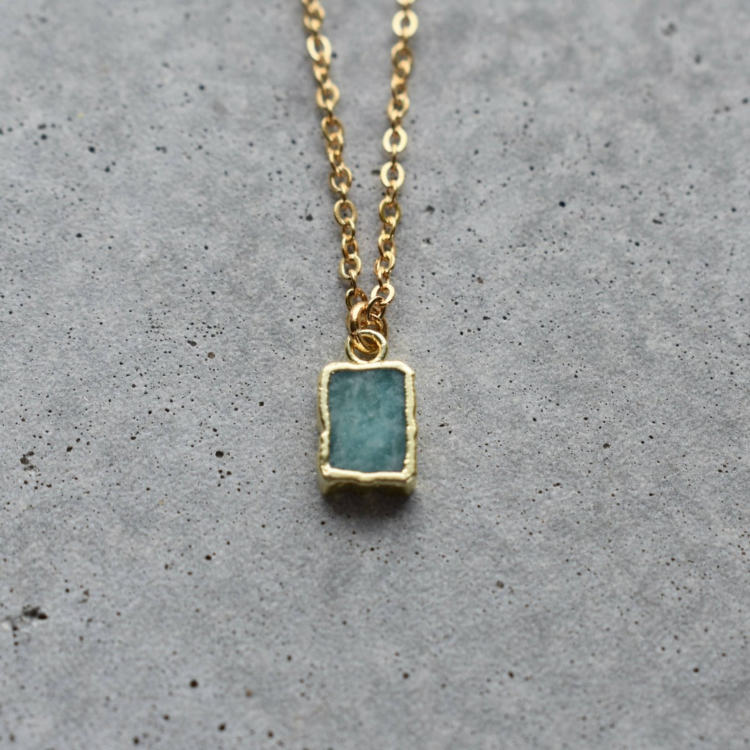 Amazonite Gold Necklace