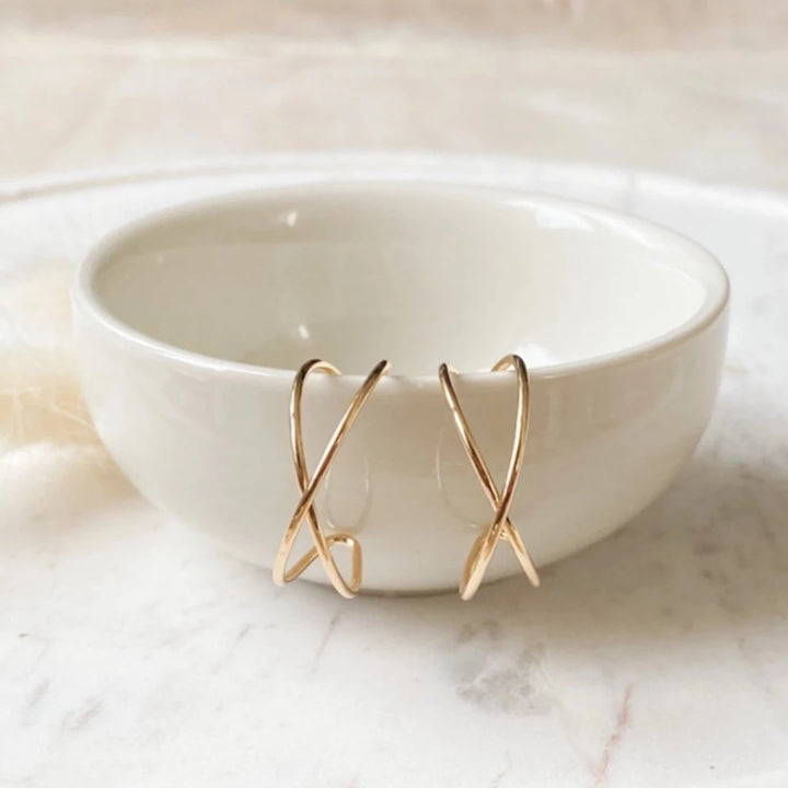 Gold Double Helix Hoops