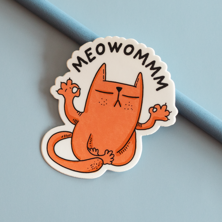 Yoga Cat Vinyl Sticker