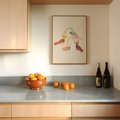 Happy Hour Bar Wall Art Print featuring hands holding wine glasses with rainbows connecting them.