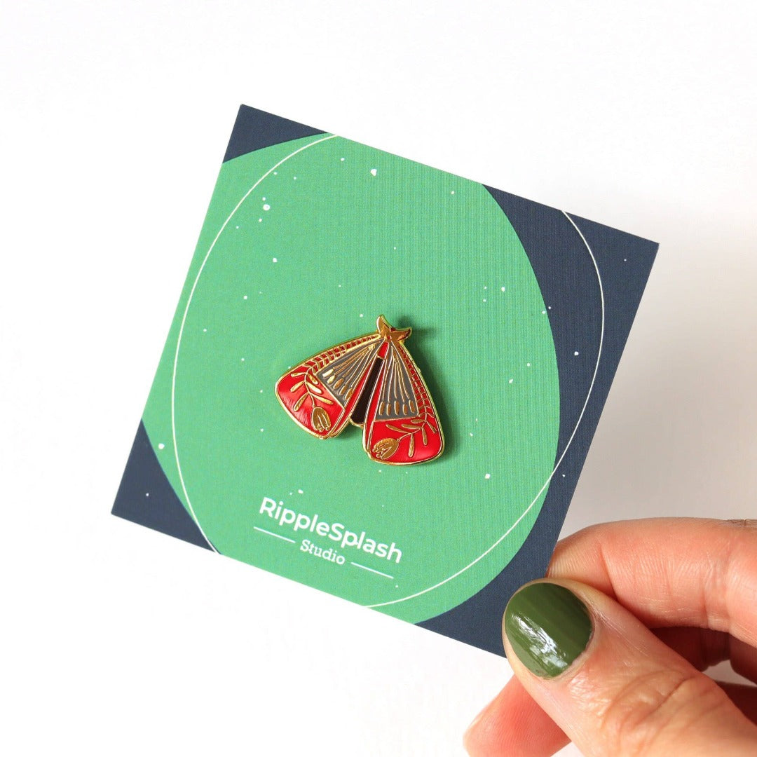 Elegant Moth Enamel Pin
