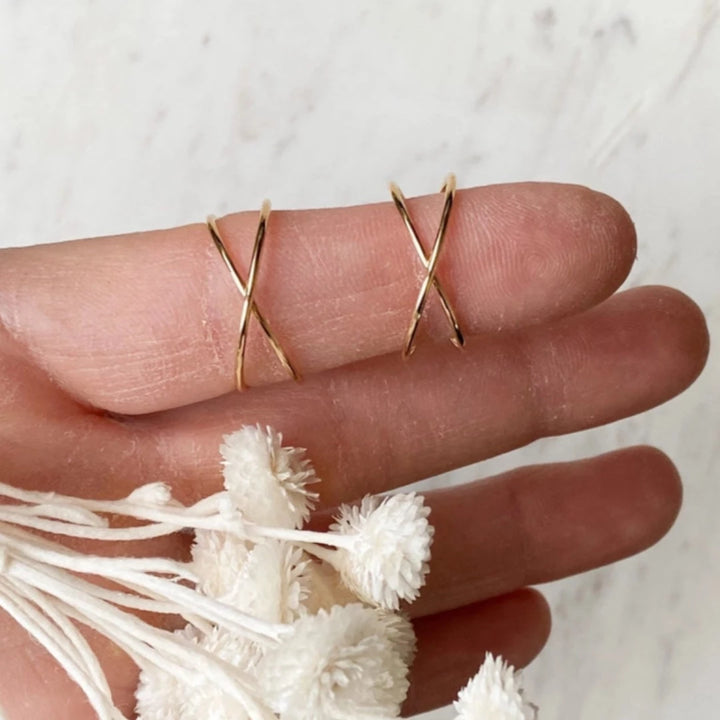 Gold Double Helix Hoops