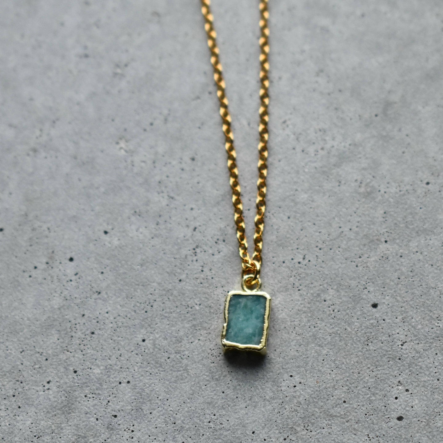Amazonite Gold Necklace