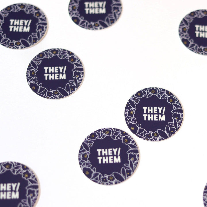 They/Them Pronouns Vinyl Sticker