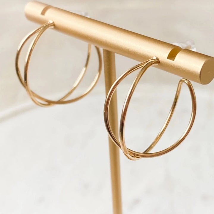 Gold Double Helix Hoops