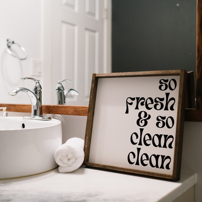 A framed square print with the text 