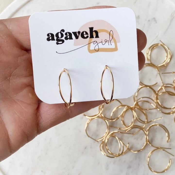 Gold Double Helix Hoops
