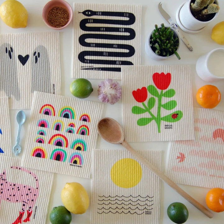 Sun and Waves Sponge Cloth