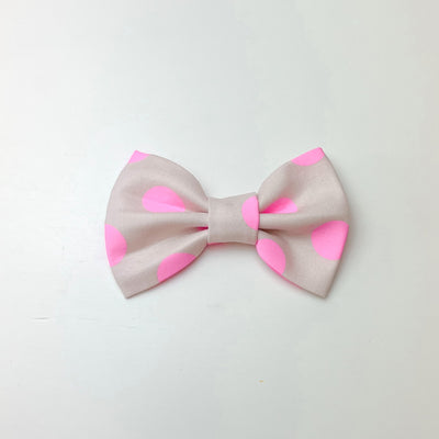 Pink Polka Dot Dog Bowtie