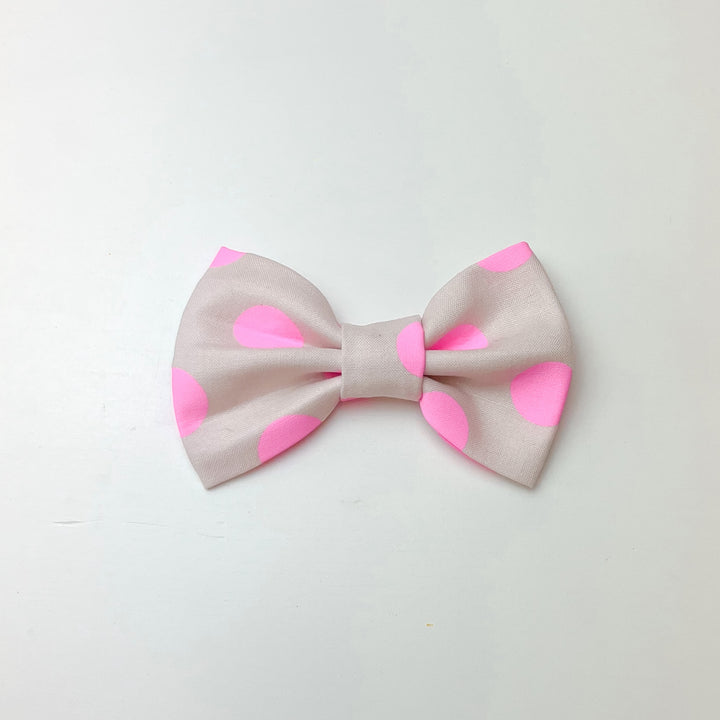 Pink Polka Dot Dog Bowtie