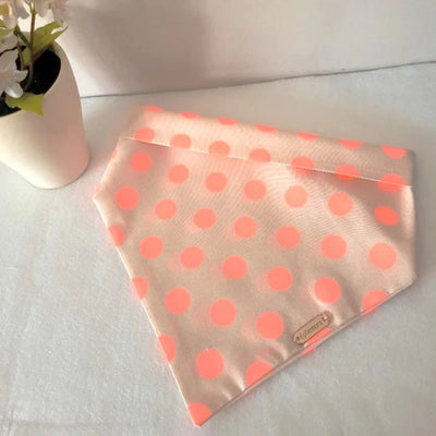 Peach Polka Dot Dog Bandanas