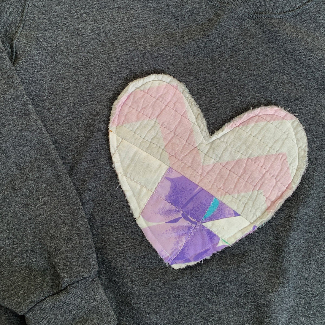 Quilted Heart Sweater | Small
