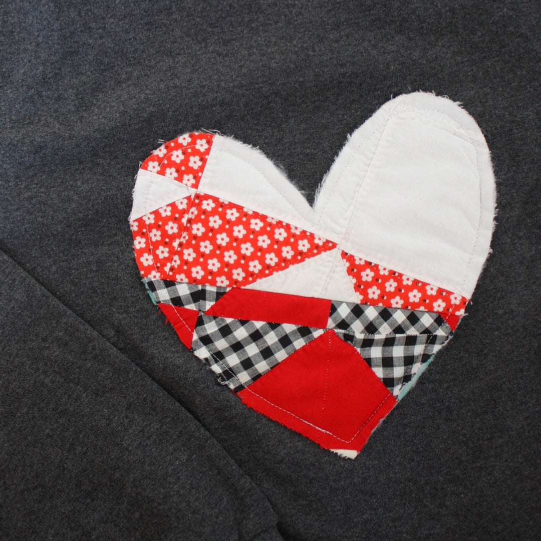 Quilted Heart Sweater | Medium