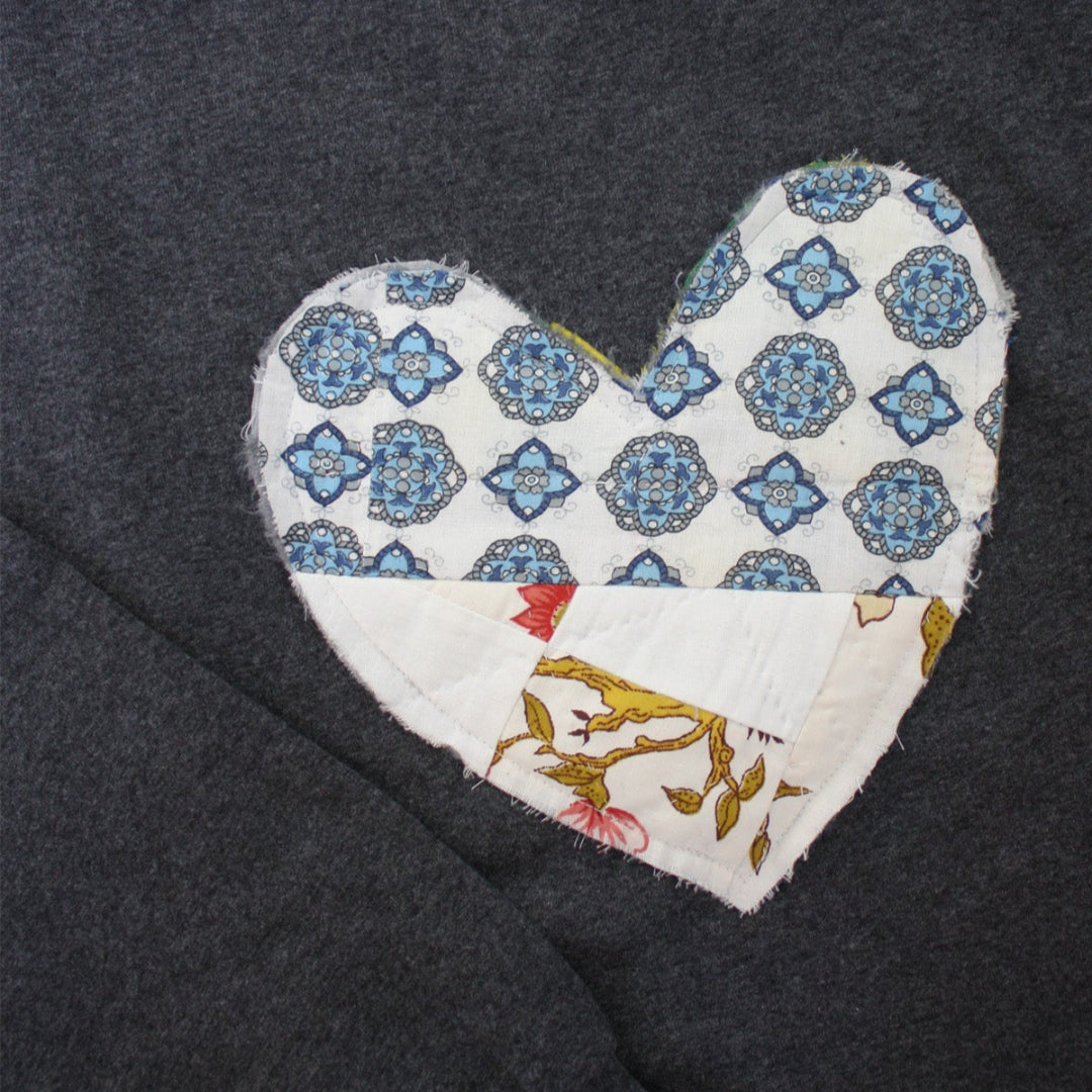 Quilted Heart Sweater | Medium