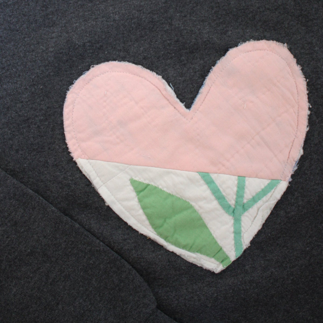 Quilted Heart Sweater | Medium