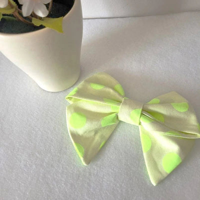Yellow Polka Dot Dog Sailor Bow