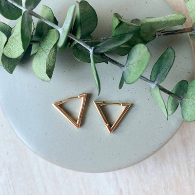 Gold Triangle Hoops