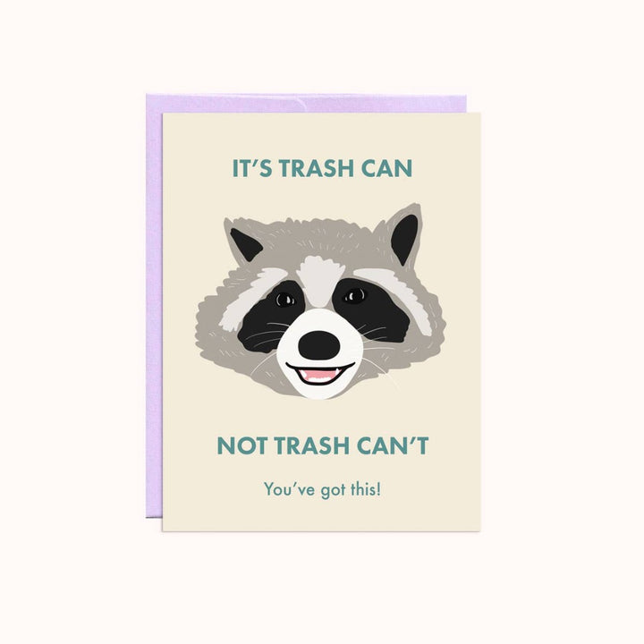 Raccoon Trash Can Encouragement Card