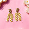 Peanut Checker Dangle Earrings
