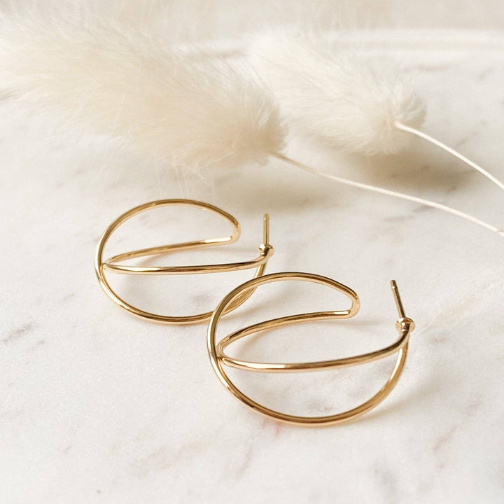 Gold Double Helix Hoops