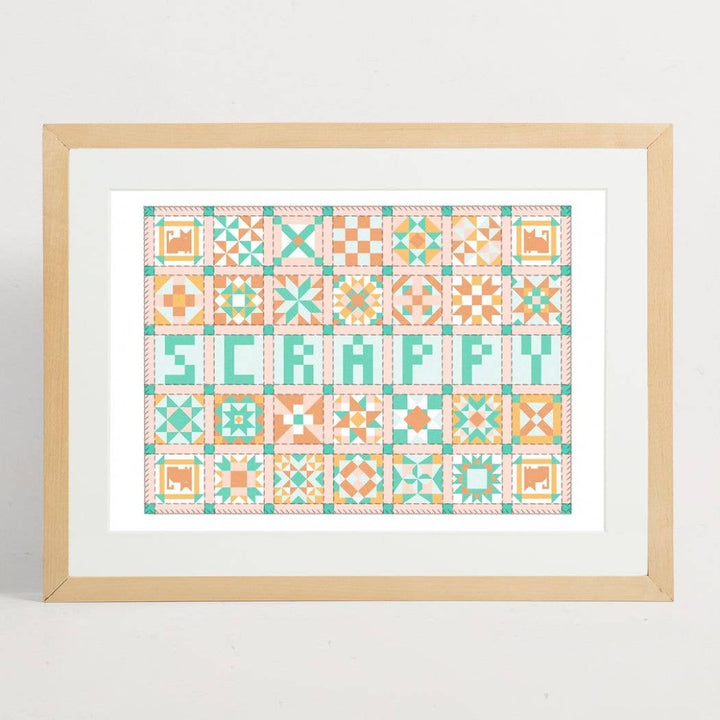 Scrappy Patchwork Quilt Print