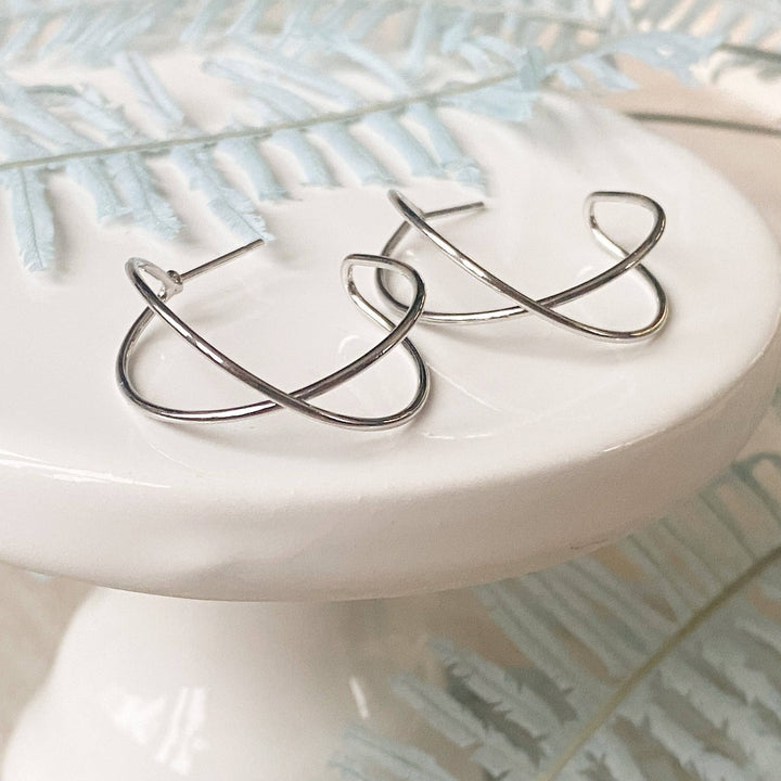 Silver Helix Hoops