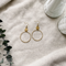 Art Deco Circle Brass Earrings