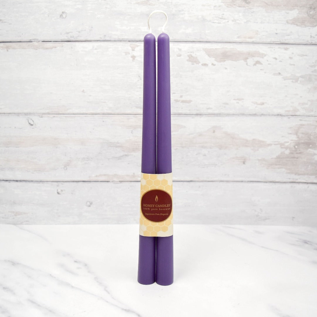 Violet Beeswax 12" Tapers (2-pack)