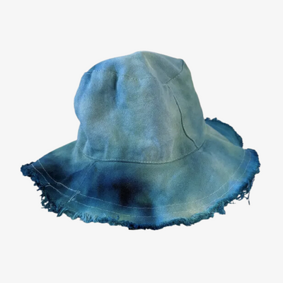 Blue Fringe Bucket Hat