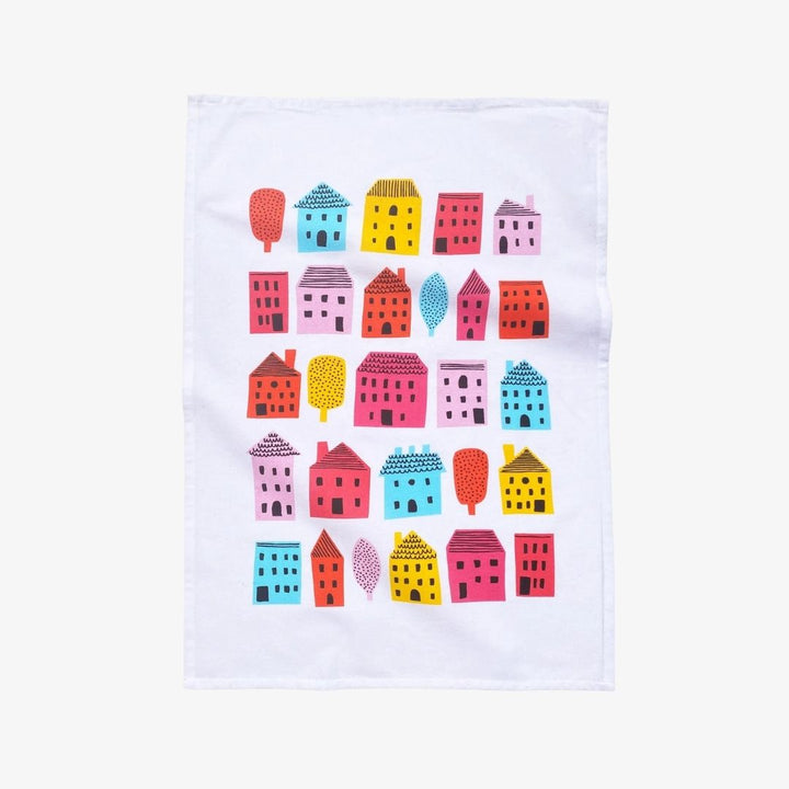 Little Houses Tea Towel