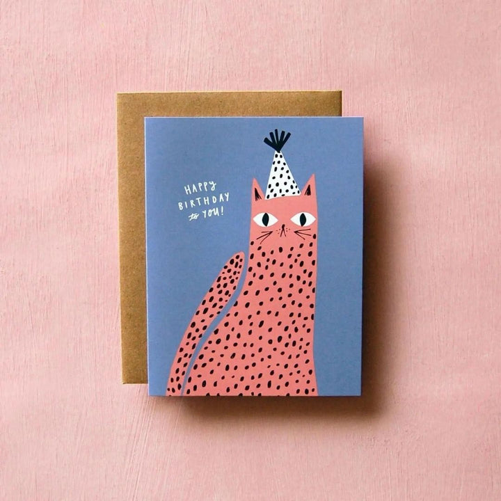 Spotty Cat Birthday Card