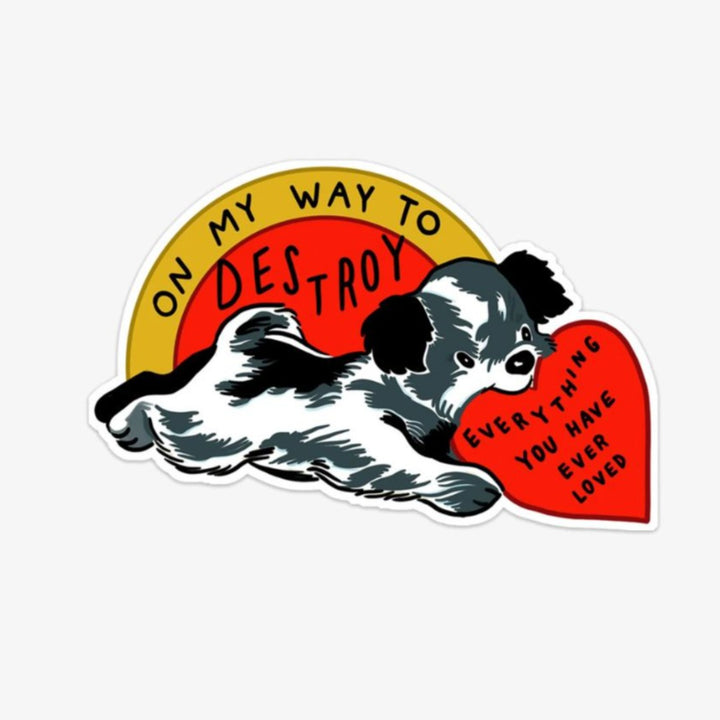Dog On My Way Vinyl Sticker