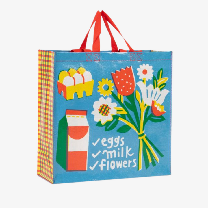 Eggs, Milk, Flowers Shopping Tote