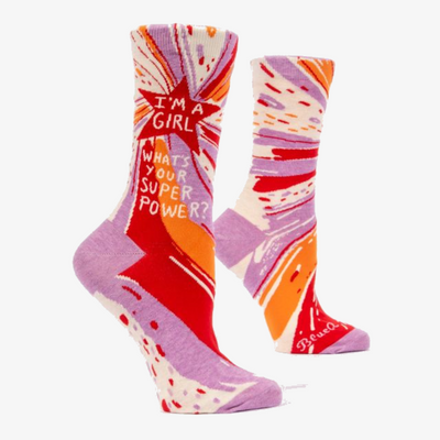I'm A Girl, What's Your Superpower? Womens Socks