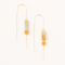 Rectangle Stone Earrings / Amazonite & Gold