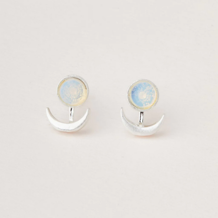 Moon Phase Ear Jacket / Opalite & SIlver