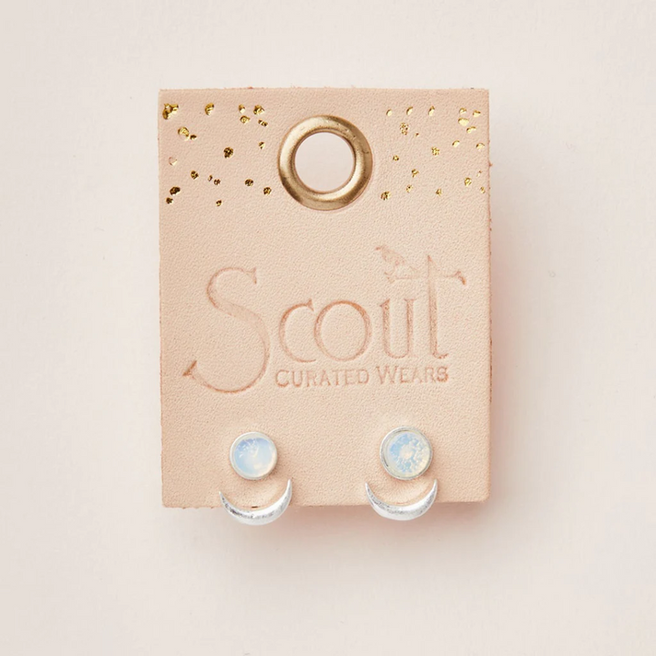 Moon Phase Ear Jacket / Opalite & SIlver
