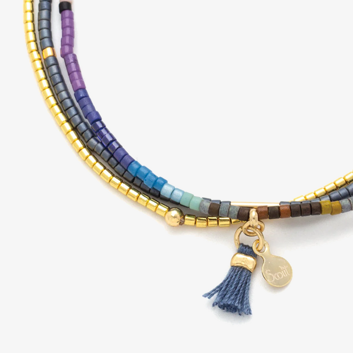 Miyuki Bracelet Trio / Dark Multi & Gold